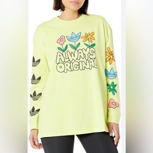Adidas Rare Pastel Yellow Crewneck Tee with Trefoil Tag
